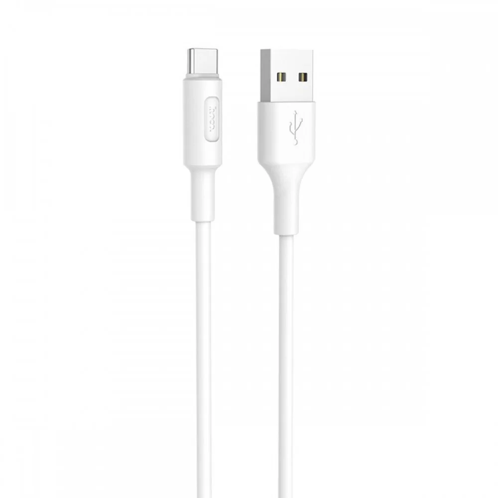 Кабель HOCO X25 USB to Type-C 2A, 1m, PVC, PVC connectors, White (6957531080152)