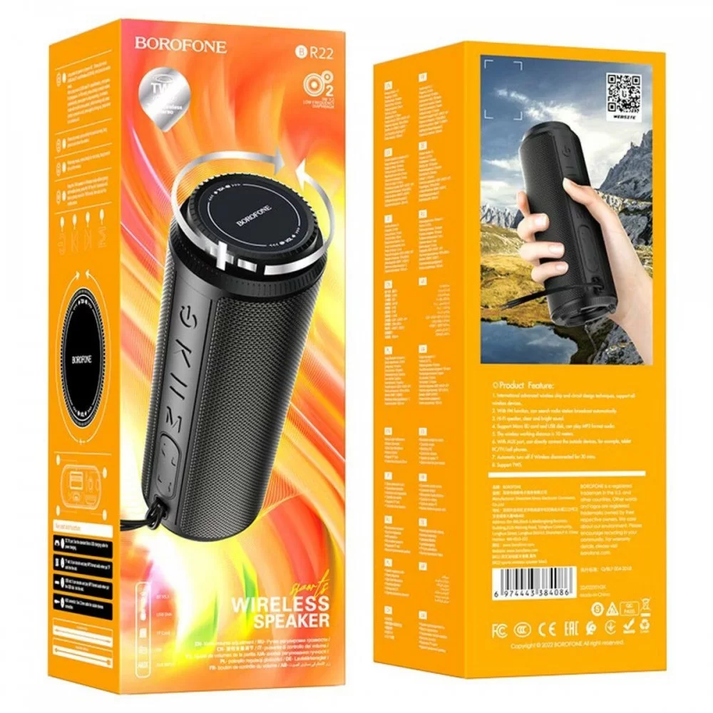Портативна колонка BOROFONE BR22 sports wireless speaker Black (BR22B)