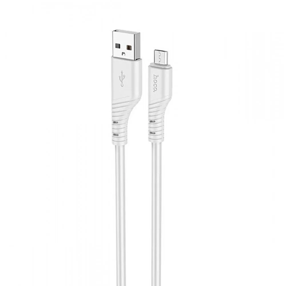 Кабель HOCO X97 Crystal color silicone charging data cable Micro light gray (6931474799852)