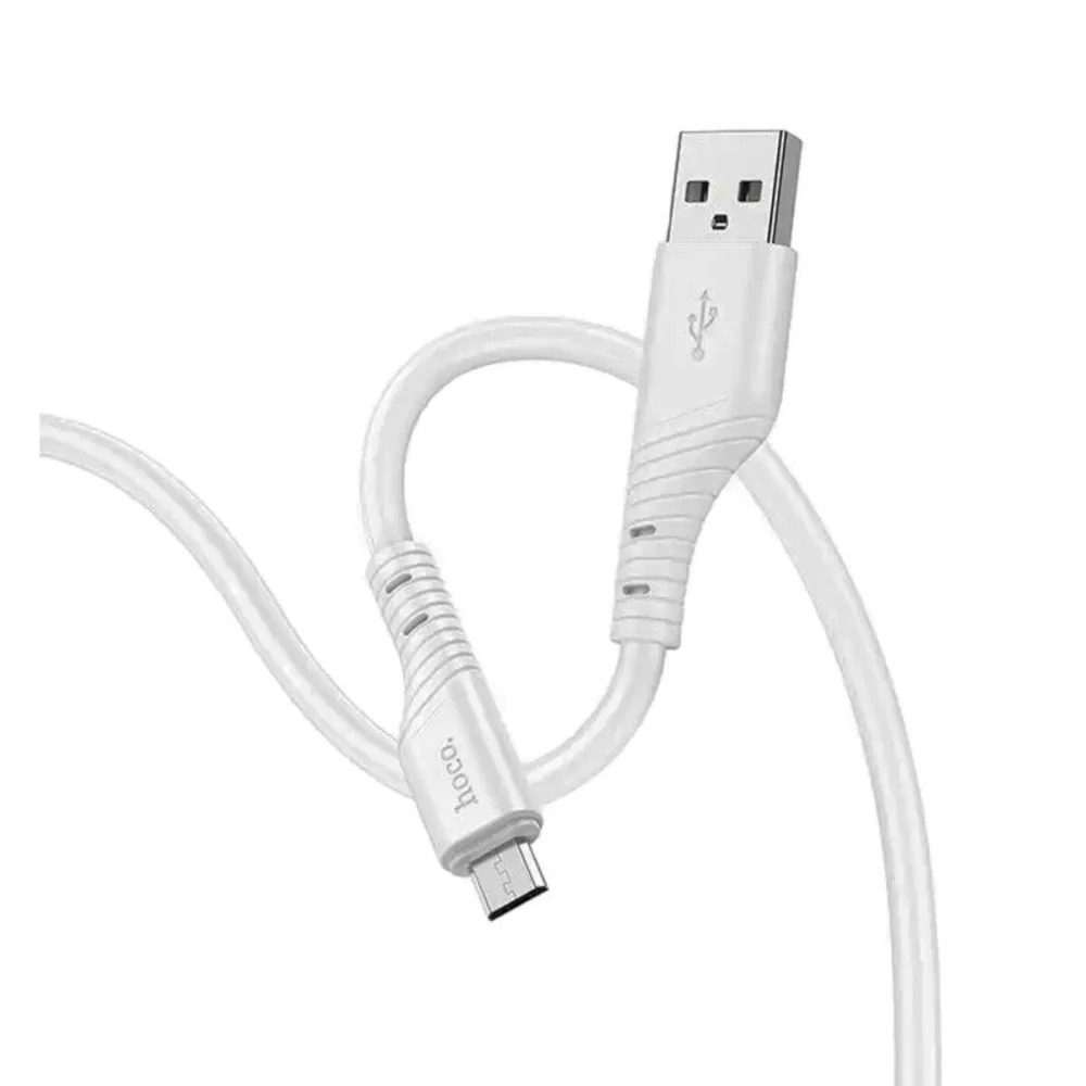 Кабель HOCO X97 Crystal color silicone charging data cable Micro light gray (6931474799852)