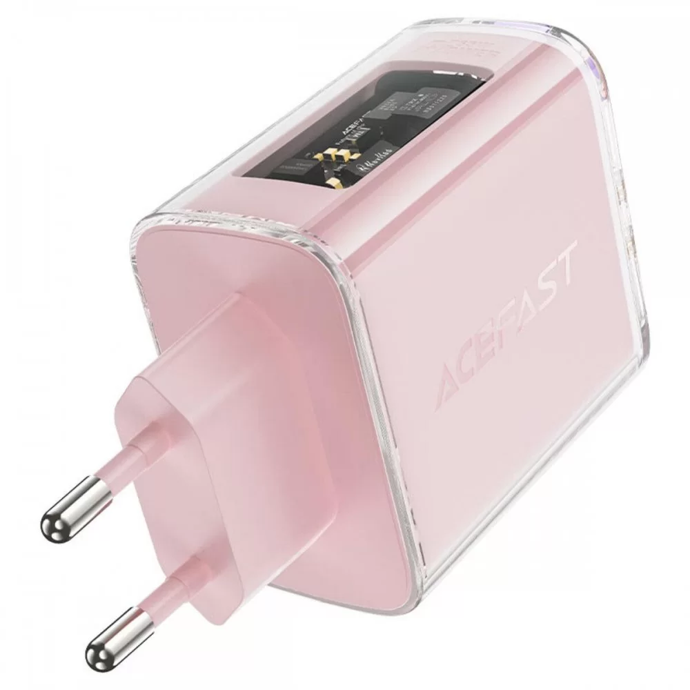 Мережевий зарядний пристрій ACEFAST A45 Sparkling series PD65W GaN (2*USB-C+USB-A) charger Cherry blossom (AFA45CB)