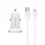 Автомобільний зарядний пристрій BOROFONE BZ12A single port QC3.0 with Micro-USB cable 18W White (BZ12AM)