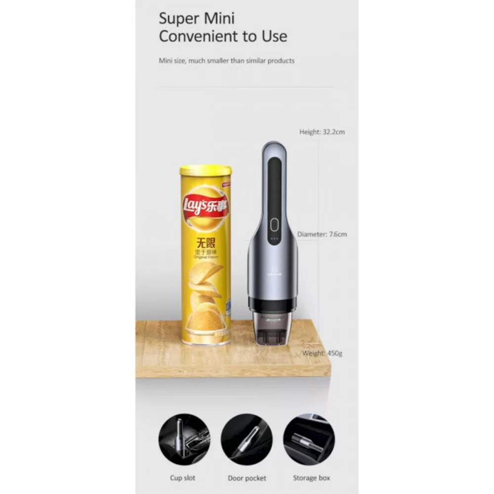 Автомобільний пилосос Usams US-ZB108-1 Mini Handheld Vacuum Cleaner Black (XCQZB10801)