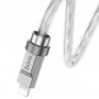 Кабель HOCO U113 Solid silicone charging data cable iP Silver (6931474790040)
