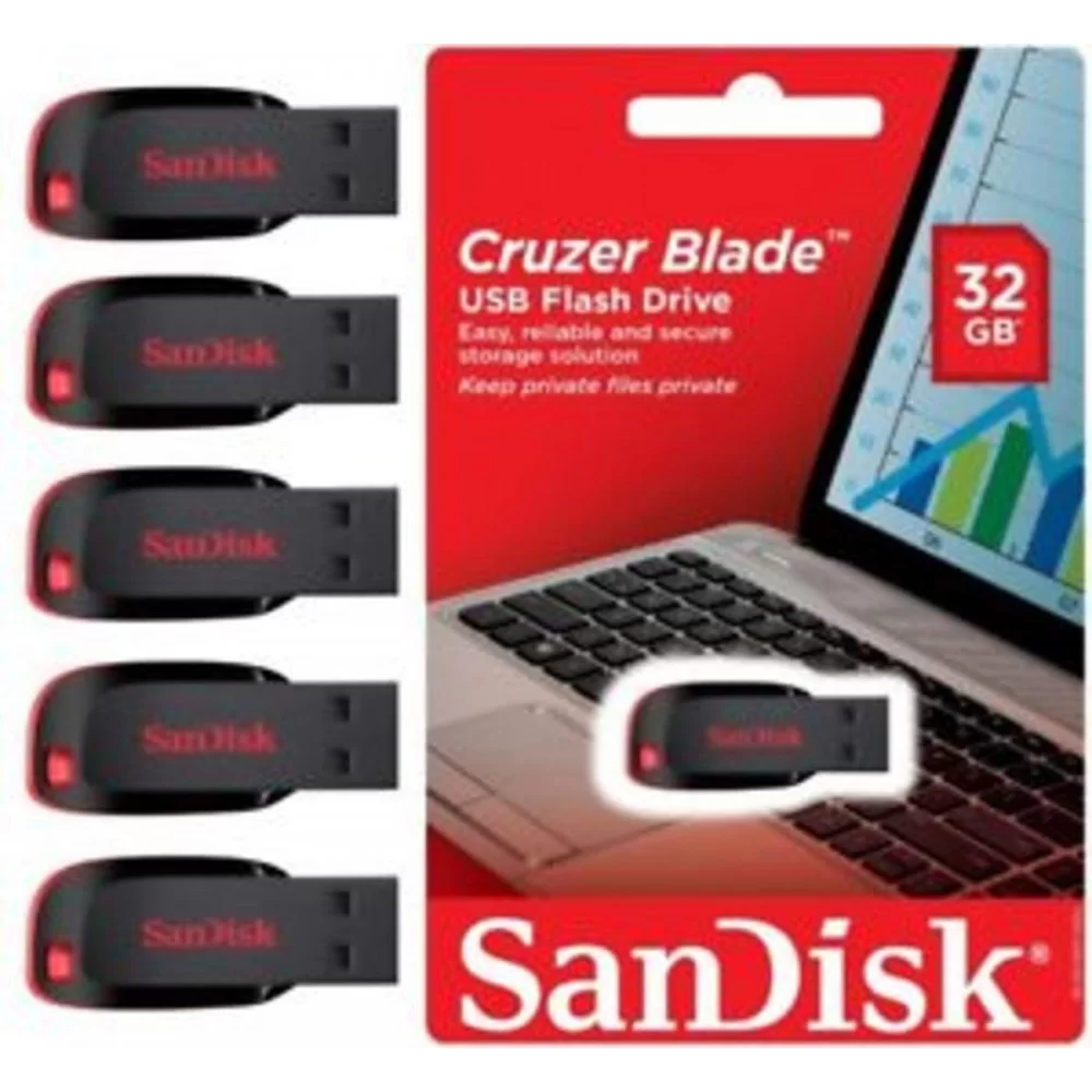 Flash SanDisk USB 2.0 Cruzer Blade 32Gb Black/Red (SDCZ50-032G-B35)