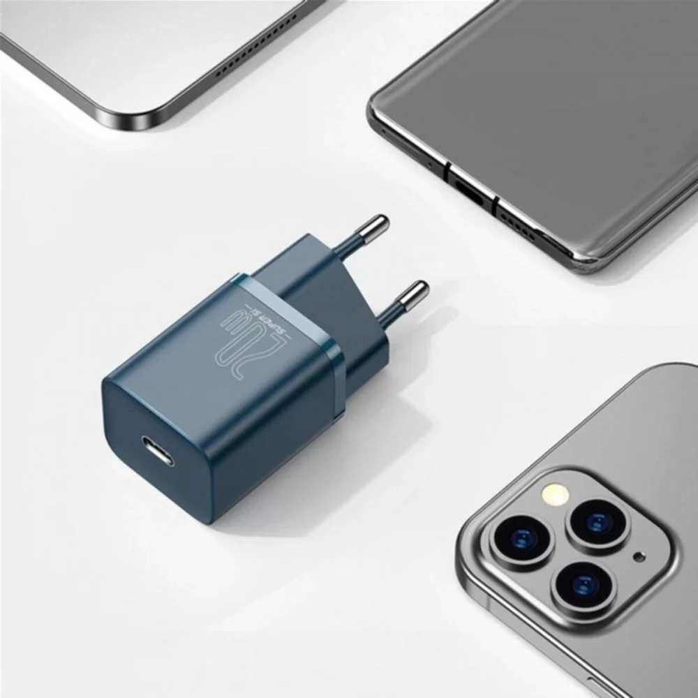 Мережевий зарядний пристрій Baseus Super Si Quick Charger 1C 20W EU Blue (CCSUP-B03)
