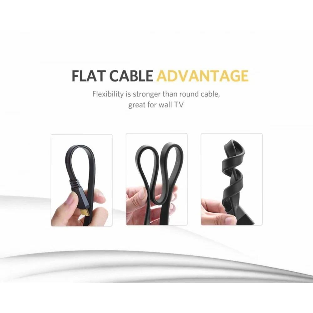 Кабель UGREEN ED015 HDMI Flat Cable 2m (UGR-70159) (UGR-70159)