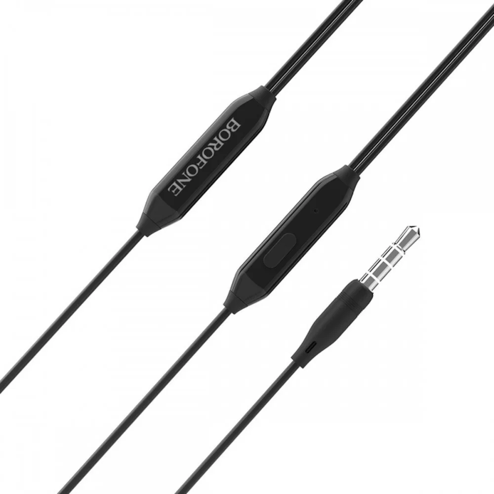 Навушники BOROFONE BM20 DasMelody earphones with mic, 3.5mm audio plug, single button control, Black (BM20B)