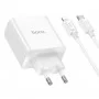 Мережевий зарядний пристрій HOCO C108A Leader PD35W dual port(2C) charger set(C to iP) White (6931474784445)