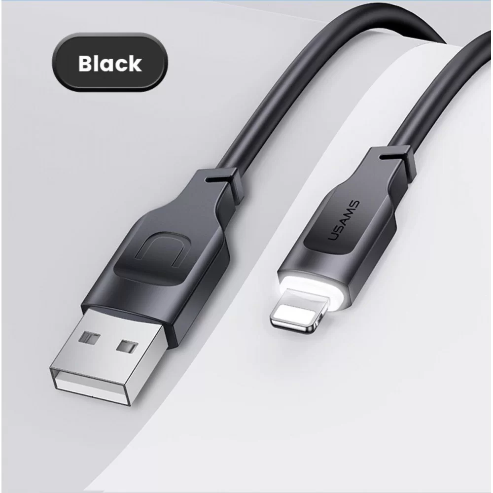 Кабель Usams US-SJ565 Lightning 2.4A Charging & Data Cable Lithe Series 1.2m Black (SJ565USB01)