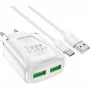 Мережевий зарядний пристрій BOROFONE BA54A Wide road dual port QC3.0 charger (Type-C) 18W White (BA54ACW)