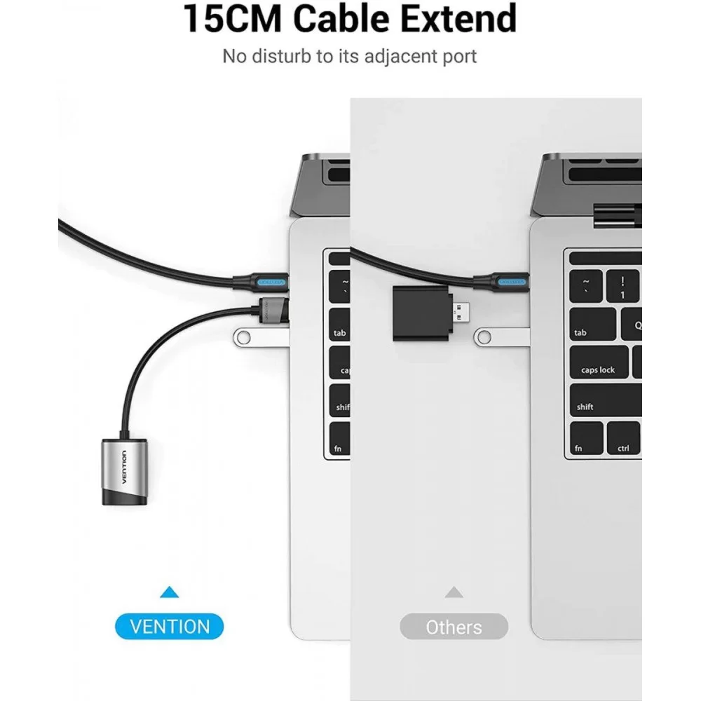 Адаптер Vention USB External Sound Card 0.15M Gray Metal Type (CDKHB) (CDKHB)