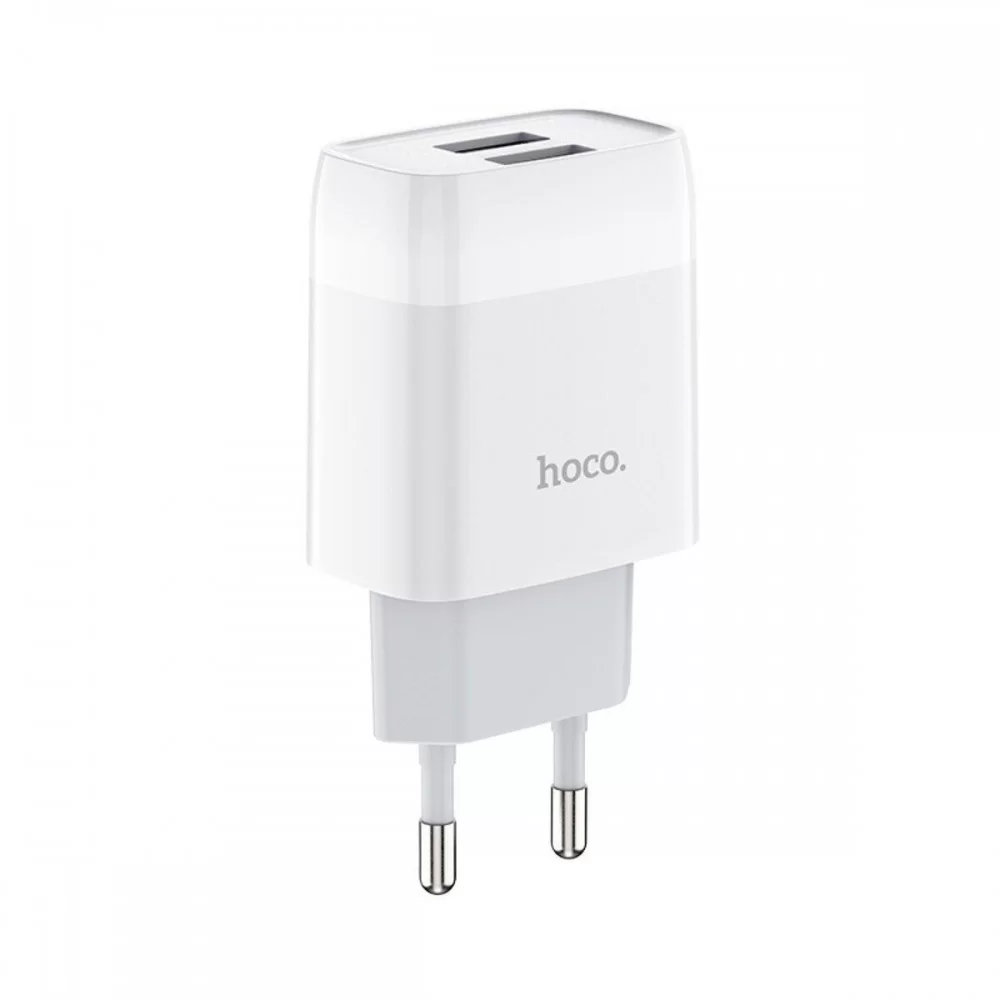 Мережевий зарядний пристрій HOCO C73A Glorious dual port charger White (6931474712912)