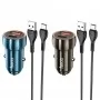 Автомобільний зарядний пристрій HOCO Z46A Blue whale PD20W+QC3.0 car charger set(Type-C) Metal Gray (6931474770370)