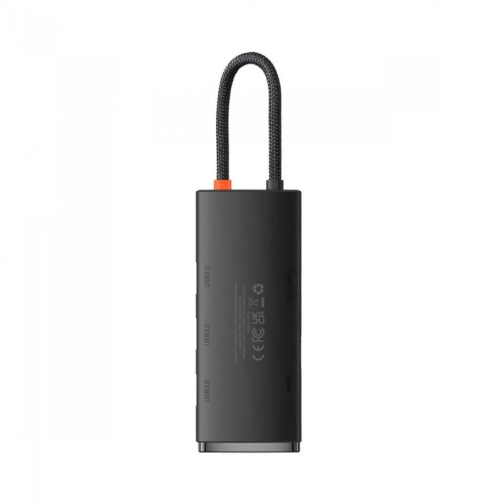 USB-Hub Baseus Lite Series 5-Port Type-C HUB Docking Station (Type-C to HDMI+USB3.0*3+PD) Black (WKQX040001)