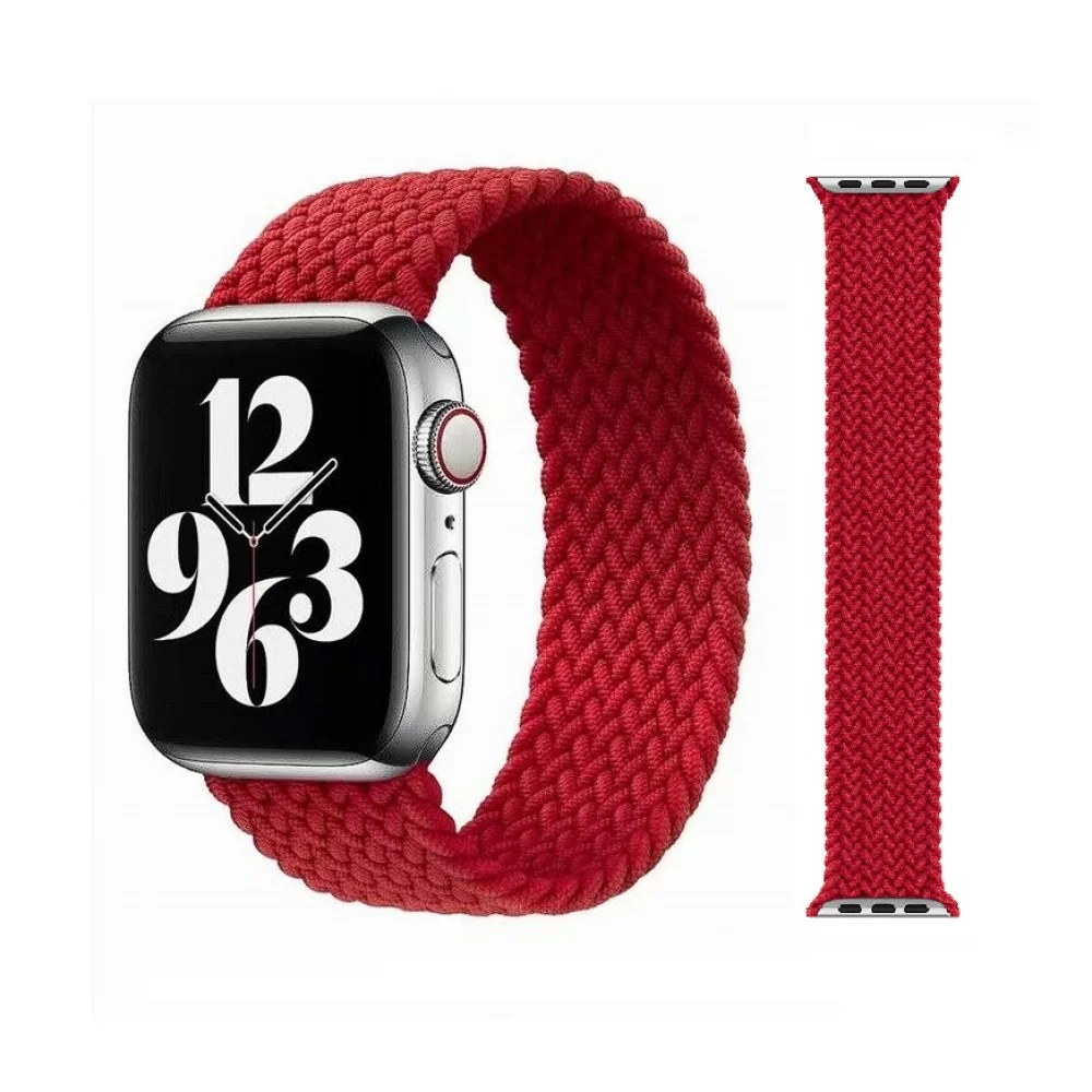 Тканевый монобраслет STR Braided Solo Loop (OEM) for Apple Watch 38/40/41 mm (Размер S) - Charcoal