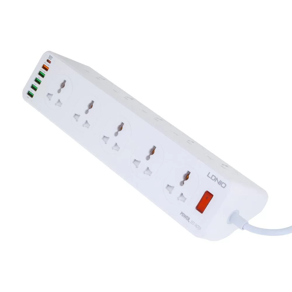 Мережевий Подовжувач LDNIO SC10610 (10 ports / 1PD / 1QC3.0 / 4 USB / 2m)