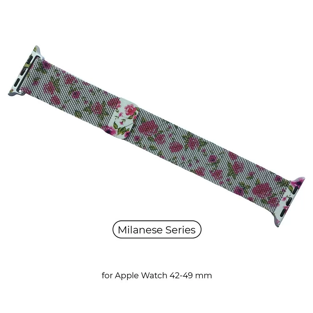 Ремінець ArmorStandart Milanese Loop для Apple Watch All Series 42/44/45/49mm Flower Red Lily (ARM52964)