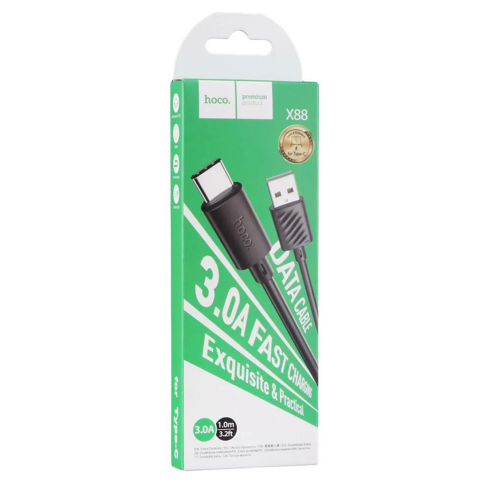 Кабель USB Hoco X88 Gratified Type C 3A