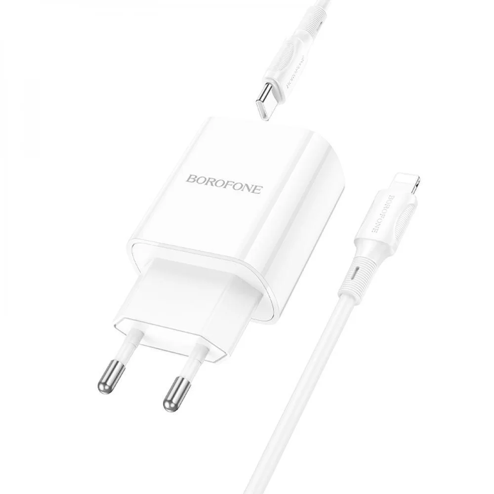 Мережевий Зарядний Пристрій Borofone BA78A PD20W+QC3.0 digital display Type-C to Lightning