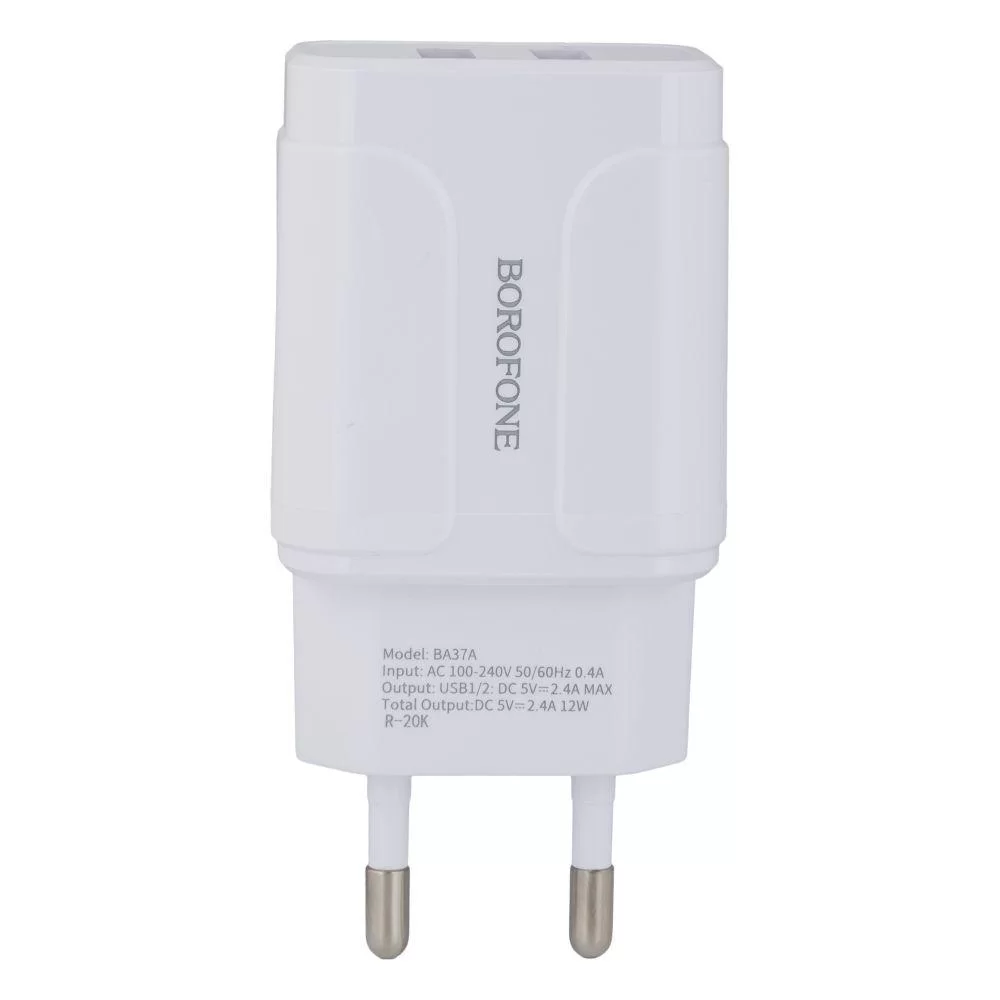 Мережевий Зарядний Пристрій Borofone BA37A Micro 2USB 2.4A