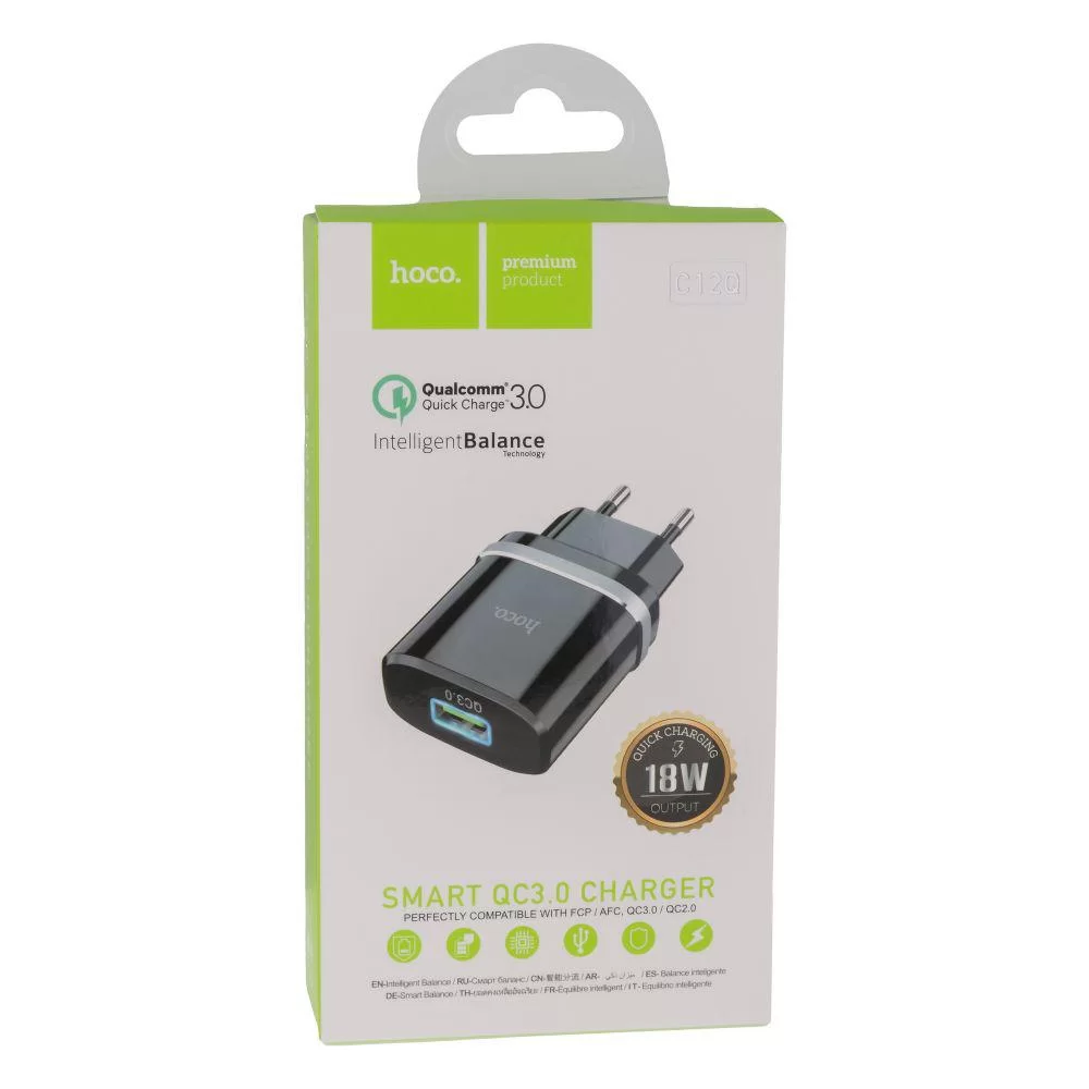 Мережевий Зарядний Пристрій Hoco C12Q QC 3.0