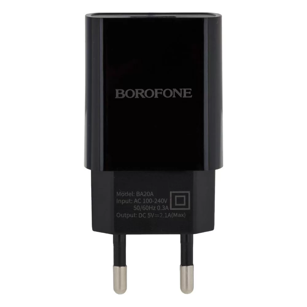 Мережевий Зарядний Пристрій Borofone BA20A Lightning 1USB 2.1A