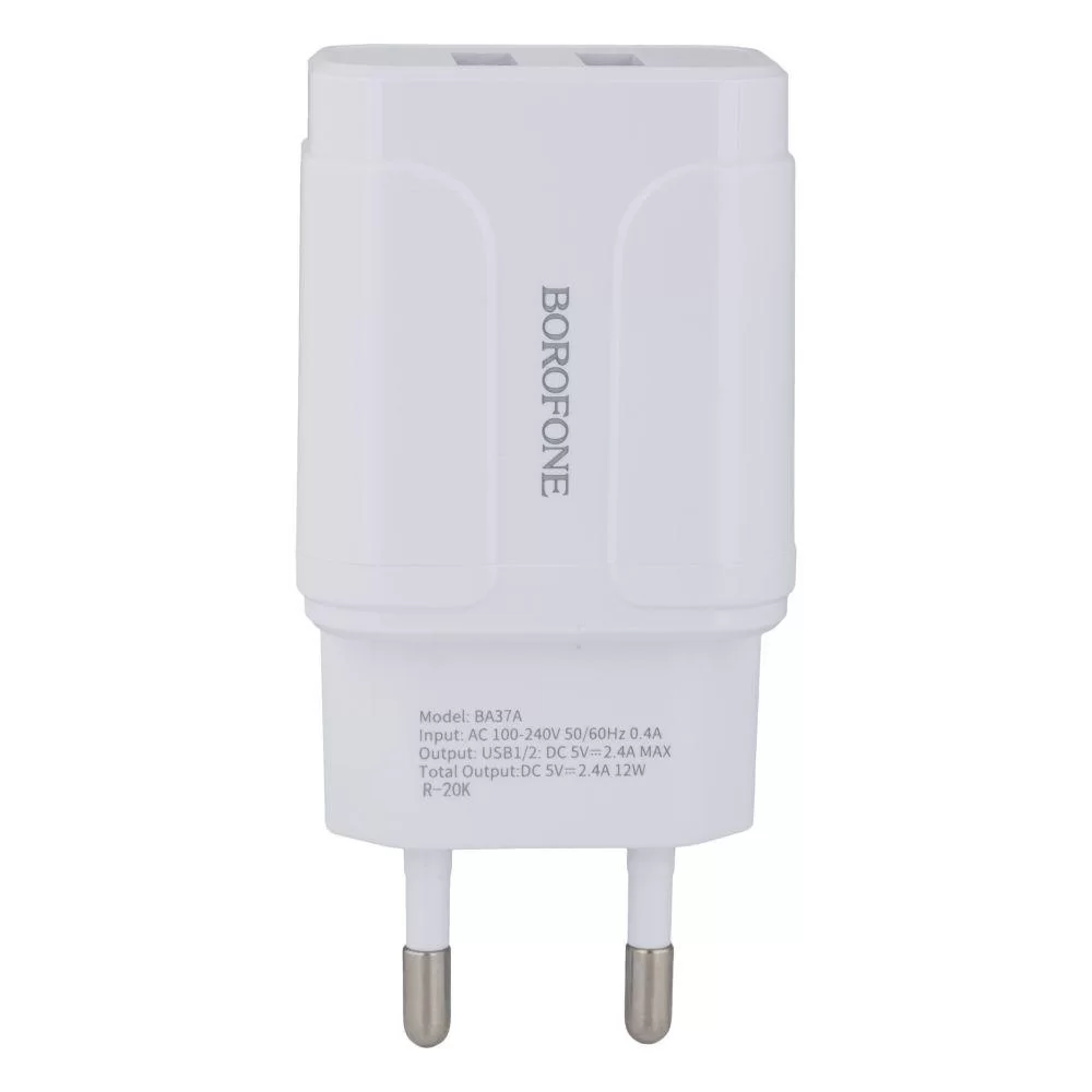 Мережевий Зарядний Пристрій Borofone BA37A Type-C 2USB 2.4A