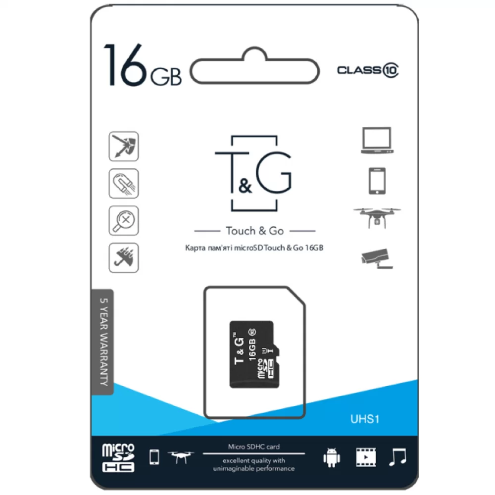 Карта Пам'яті  T&amp;G MicroSDHC 16gb UHS-1 10 Class