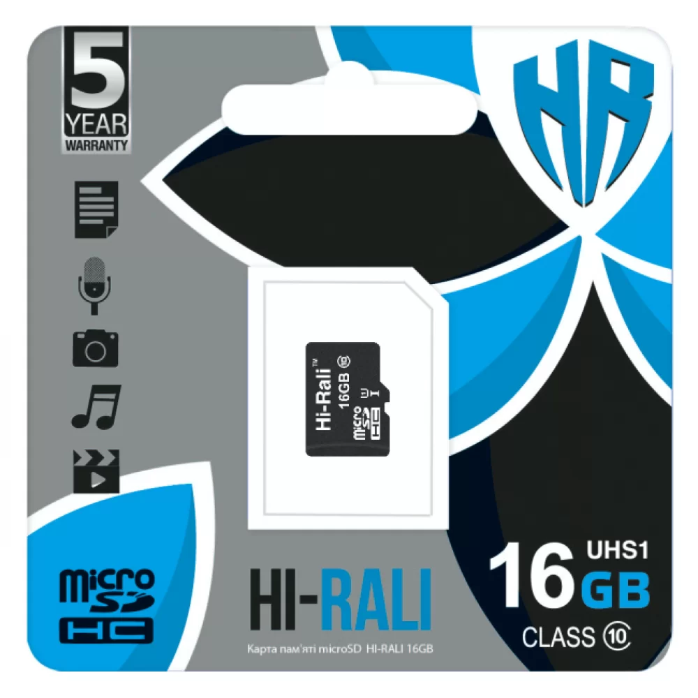 Карта Пам'яті  Hi-Rali MicroSDHC 16gb UHS-1 10 Class