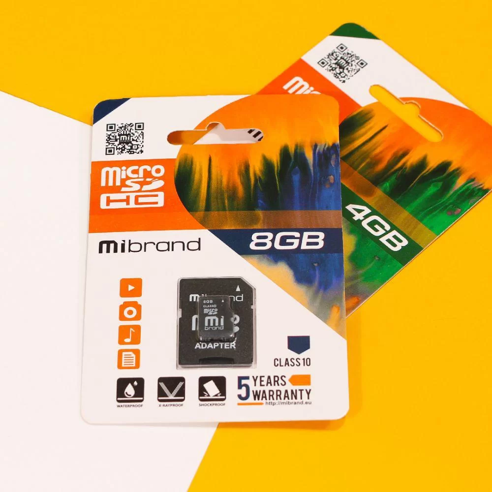 Карта Пам'яті Mibrand MicroSDHC 8gb 10 Class &amp; Adapter