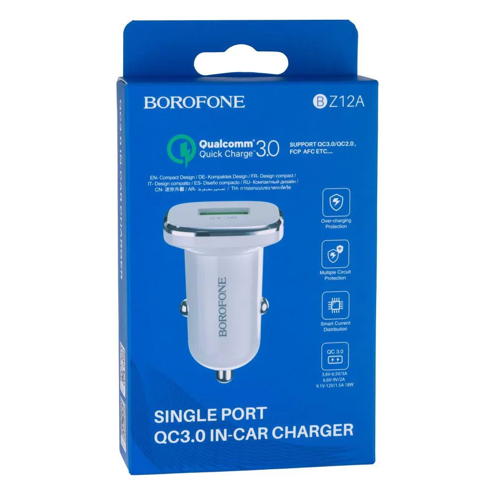 Автомобільний Зарядний Пристрій Borofone BZ12A QC 3.0
