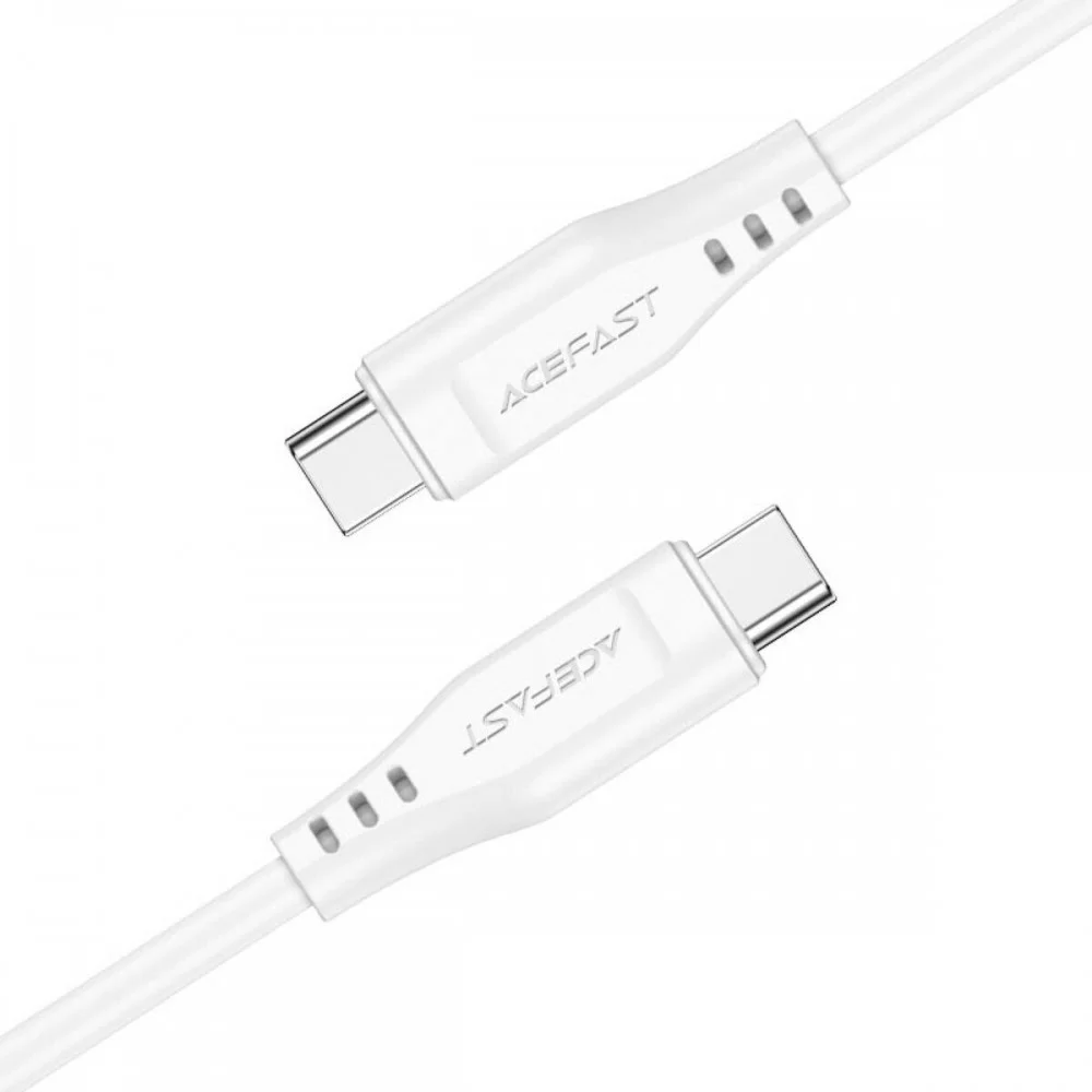 Кабель ACEFAST C3-03 Type-C to Type-C 3A, 60W, 1.2m, TPE, TPE connectors, White (AFC3-03W)