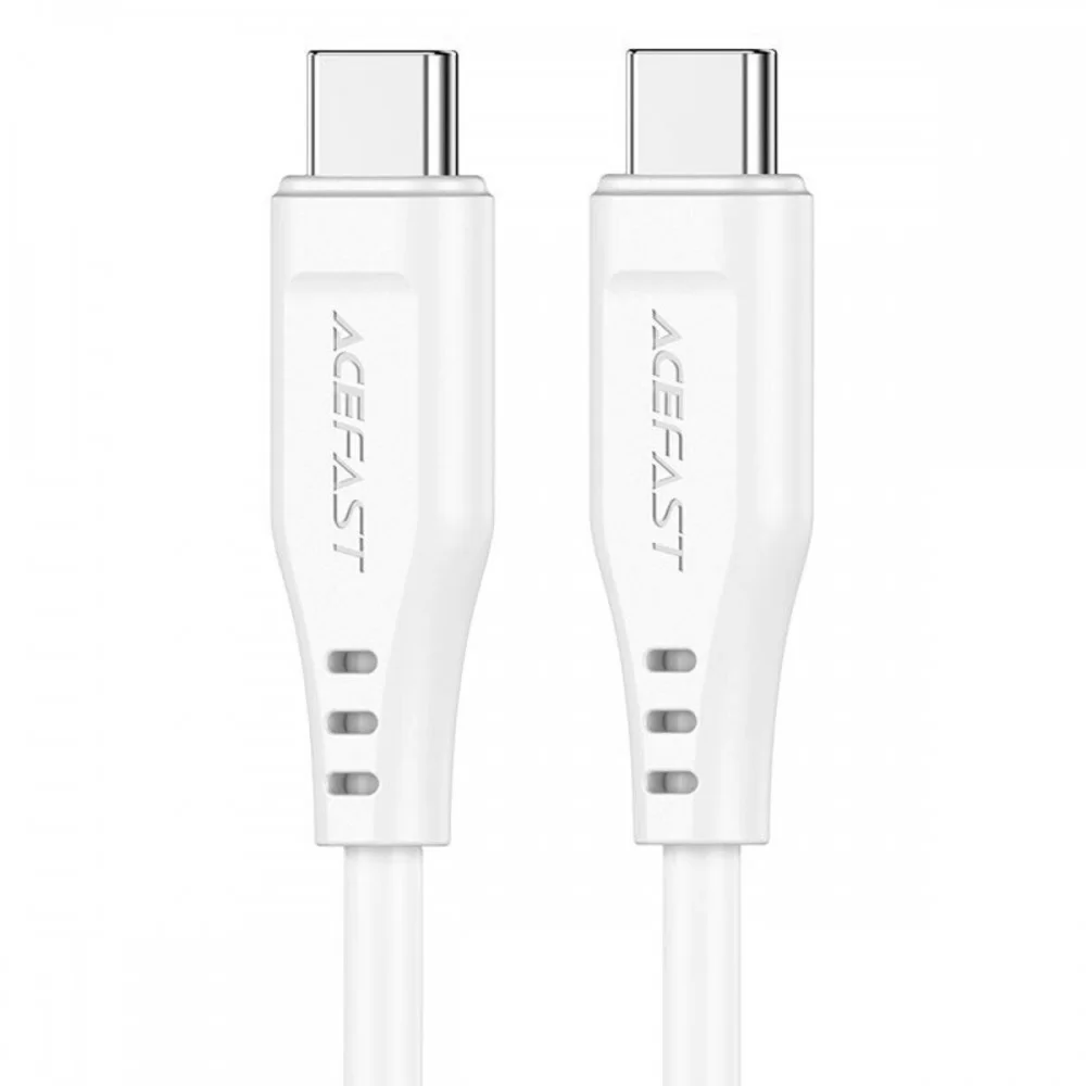 Кабель ACEFAST C3-03 Type-C to Type-C 3A, 60W, 1.2m, TPE, TPE connectors, White (AFC3-03W)
