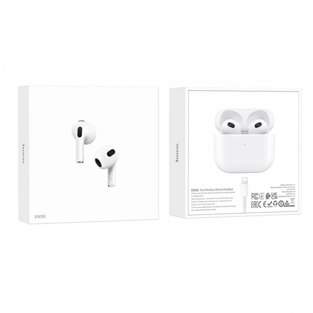 Навушники HOCO EW26 True wireless stereo headset White (6931474779236)