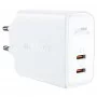 Мережевий зарядний пристрій ACEFAST A29 PD50W GaN (USB-C+USB-C) dual port charger White (AFA29W)