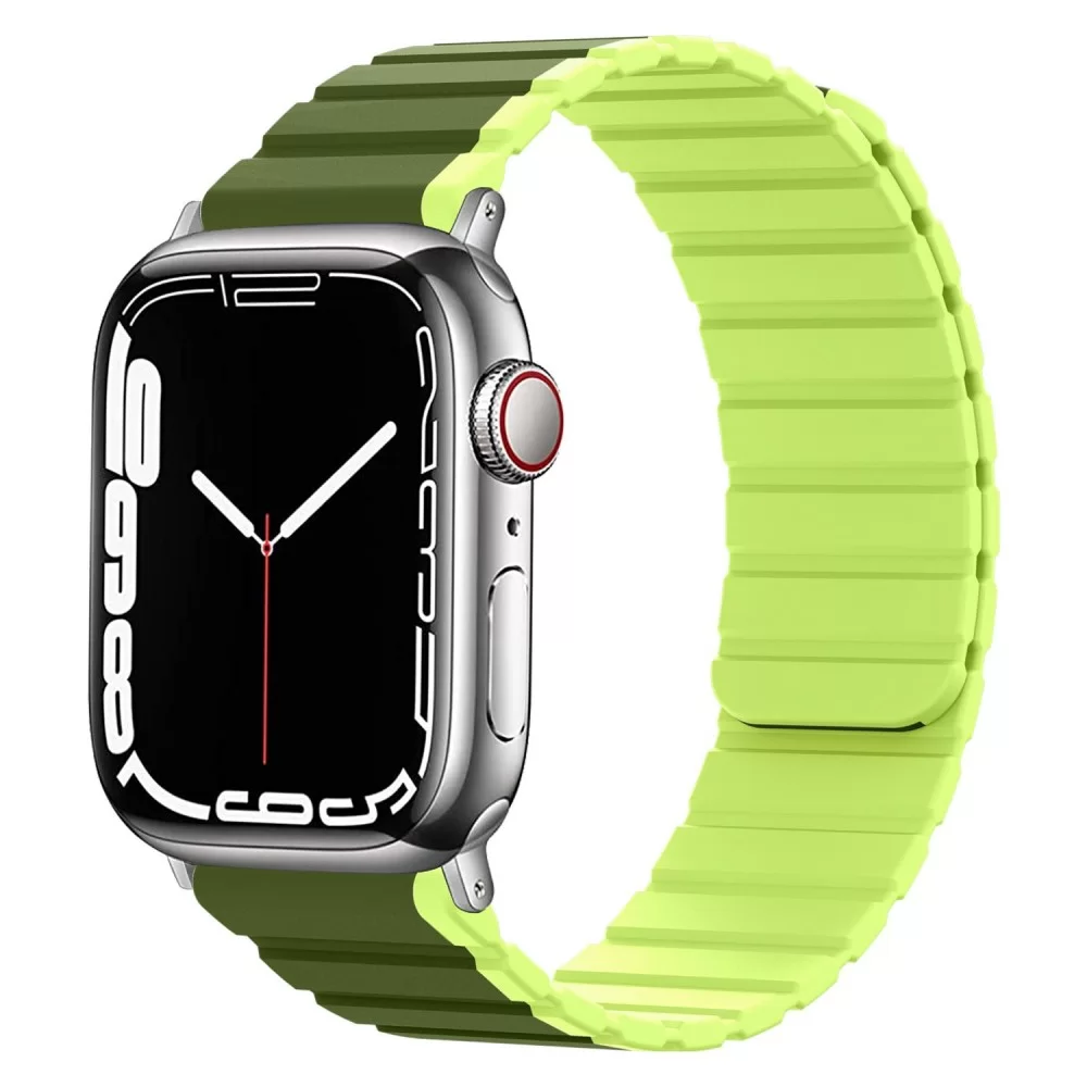 Силиконовый магнитный ремешок STR MagStrap для Apple Watch 49/42/44/45 mm - Black/Orange