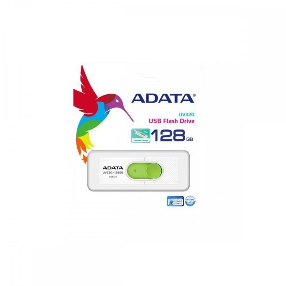 Flash A-DATA USB 3.0 AUV 320 128Gb White/Green (AUV320-128G-RWHGN)