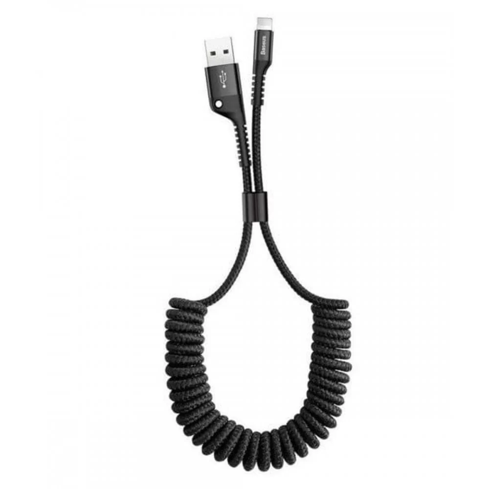 Кабель Baseus Fish eye Spring Data Cable Lightning 1m Black (CALSR-01)
