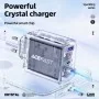 Мережевий зарядний пристрій ACEFAST A45 Sparkling series PD65W GaN (2*USB-C+USB-A) charger Mountain mist (AFA45MM)