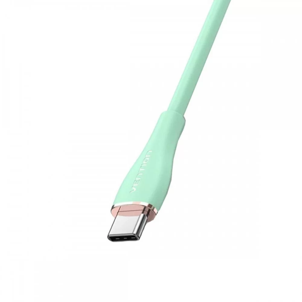 Кабель Vention USB 2.0 C Male to C Male 5A Cable 2M Light Green Silicone Type (TAWGH) (TAWGH)