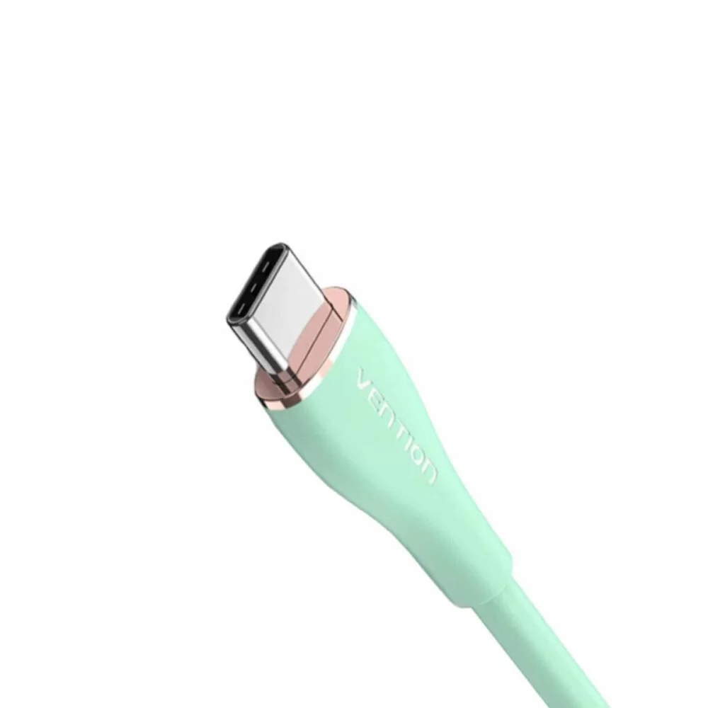 Кабель Vention USB 2.0 C Male to C Male 5A Cable 2M Light Green Silicone Type (TAWGH) (TAWGH)