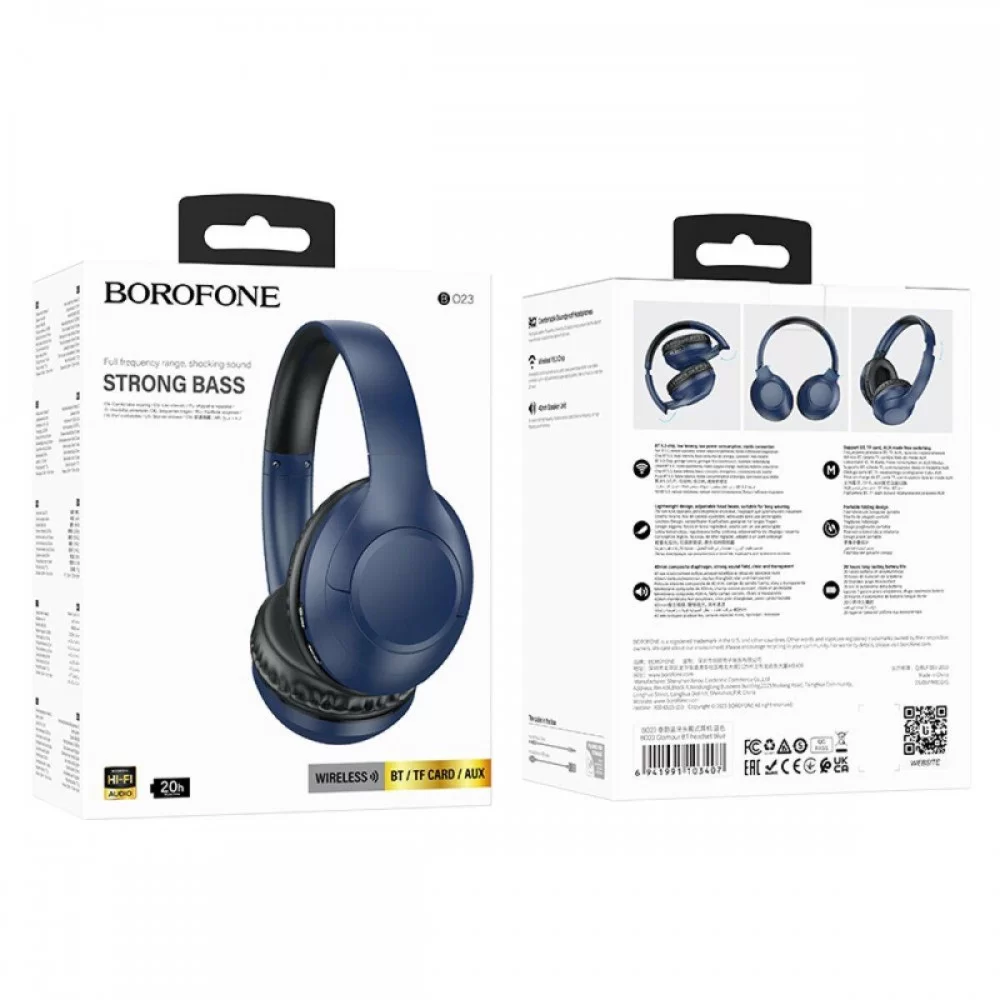 Навушники BOROFONE BO23 Glamour BT headset Blue (BO23U)