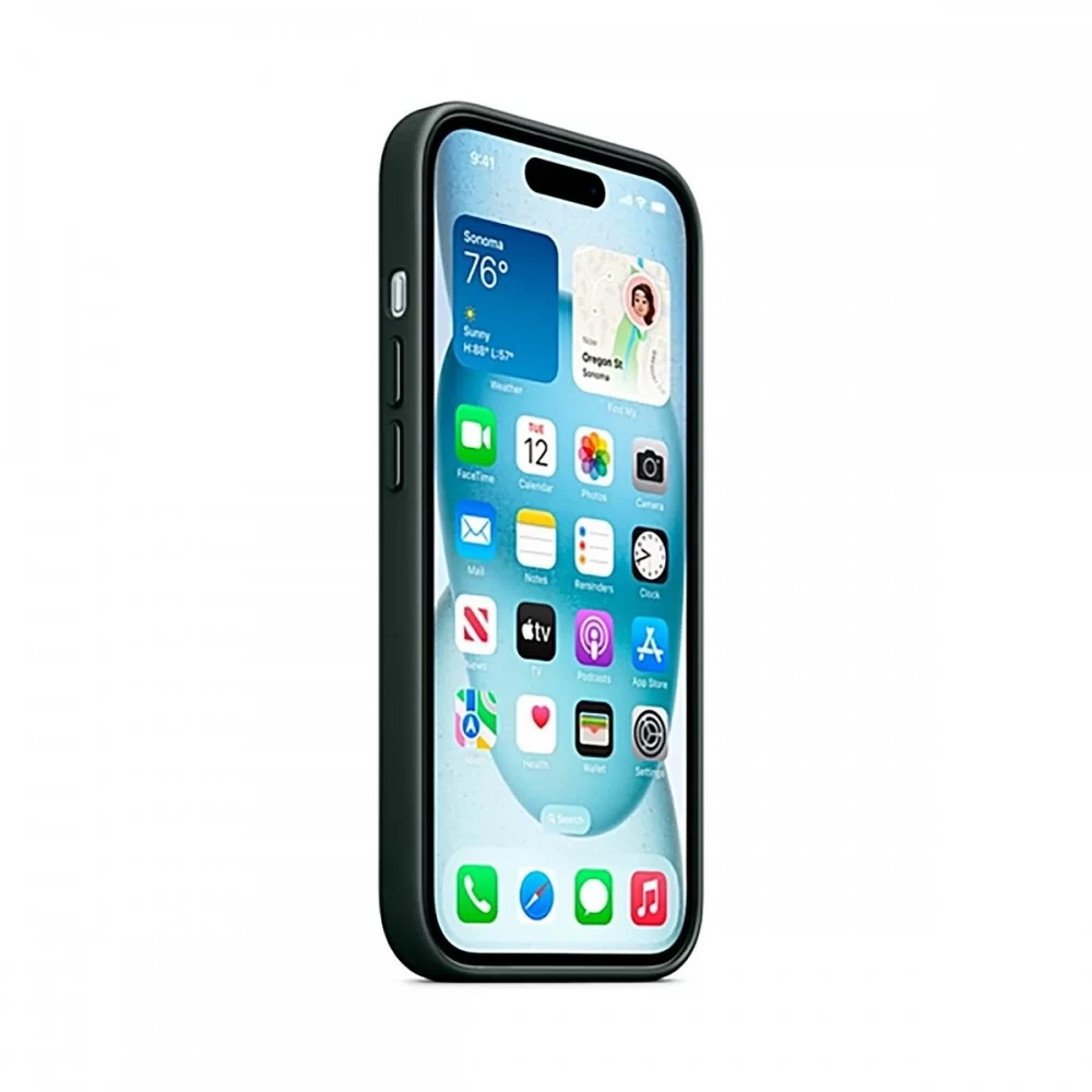 Чохол FineWoven Case with MagSafe Original for Apple iPhone 15 Plus (OEM) - Evergreen (ARM71978)