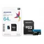 microSDXC (UHS-1) A-DATA Premier 64Gb Class 10 A1 (R-100Mb/s)  (adapter SD) (AUSDX64GUICL10A1-RA1)