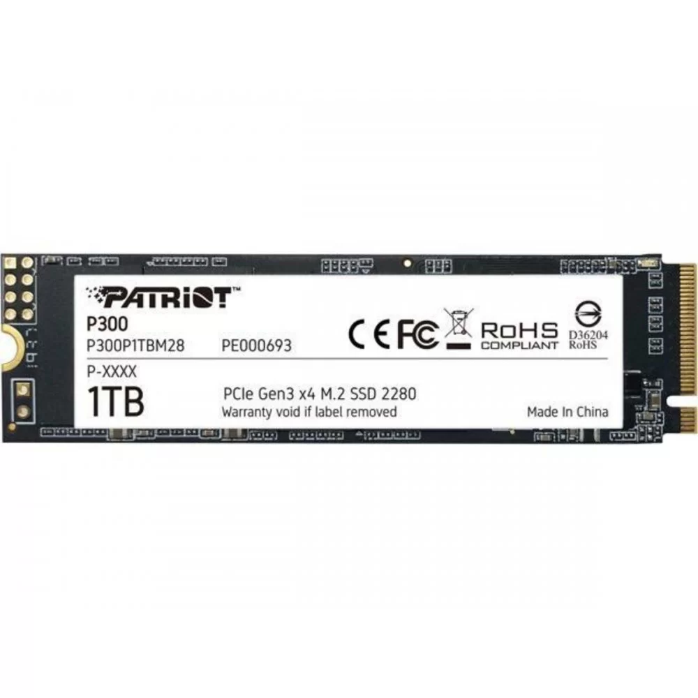 SSD M.2 Patriot P300 1TB NVMe 2280 PCIe 3.0x4 3D NAND TLC (P300P1TBM28)