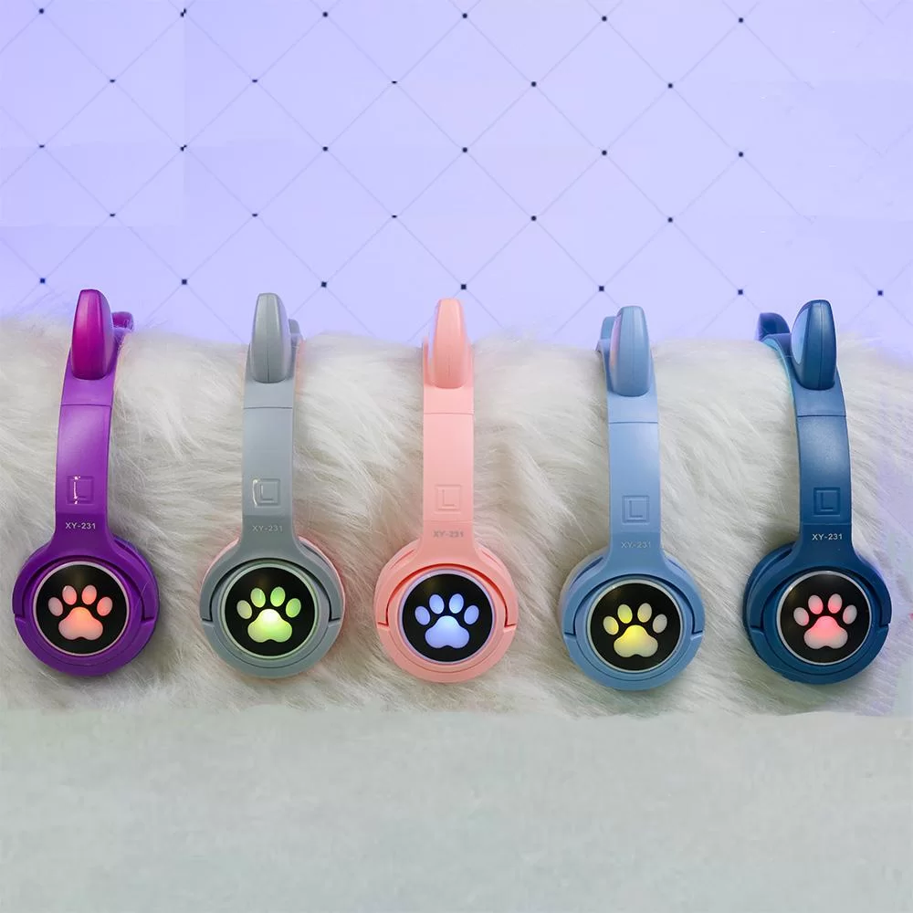 Bluetooth наушники CAT Ear XY-231 LED- темно-синий