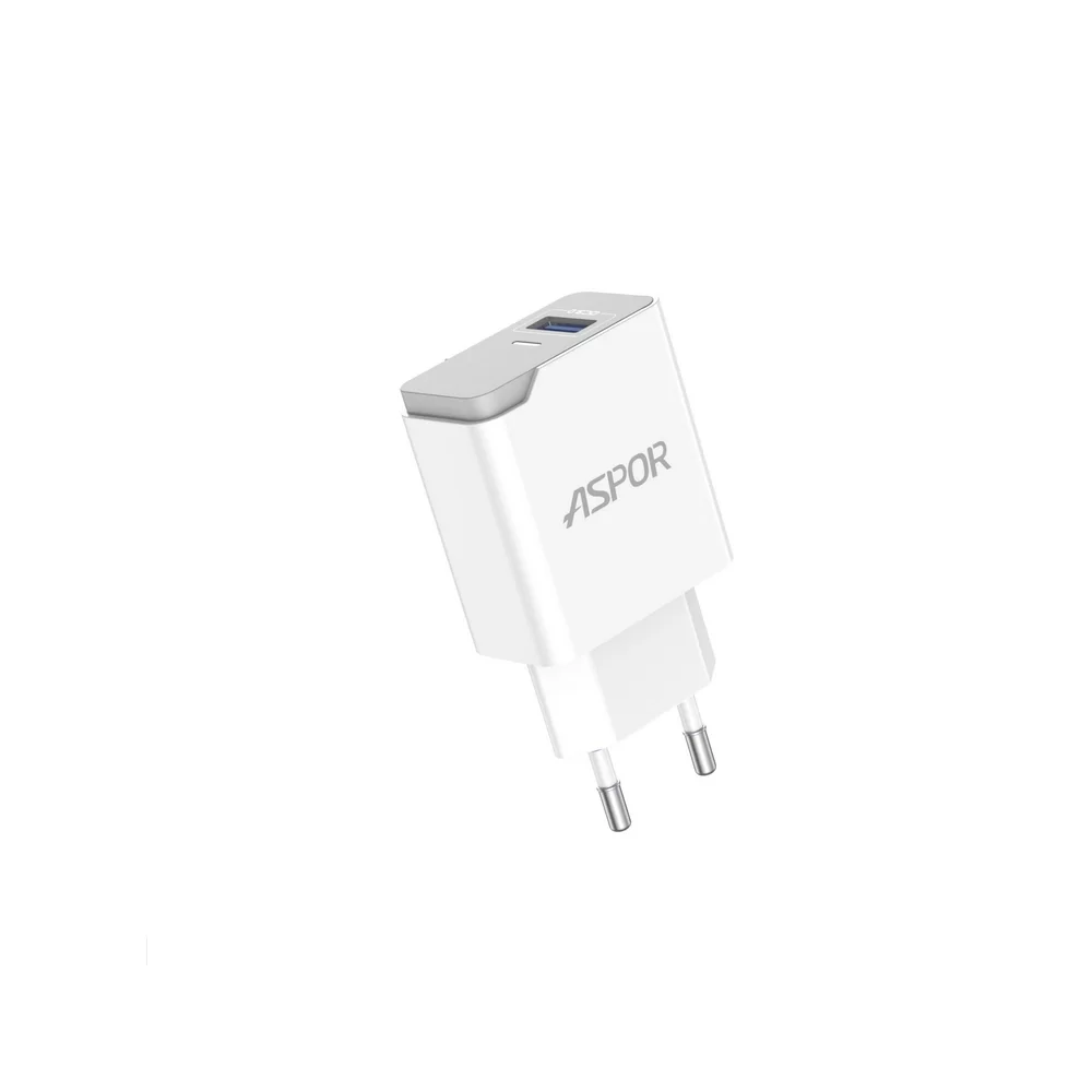 Сетевое зарядное устройство Aspor A827 IQ (USB/2.4A)- белый