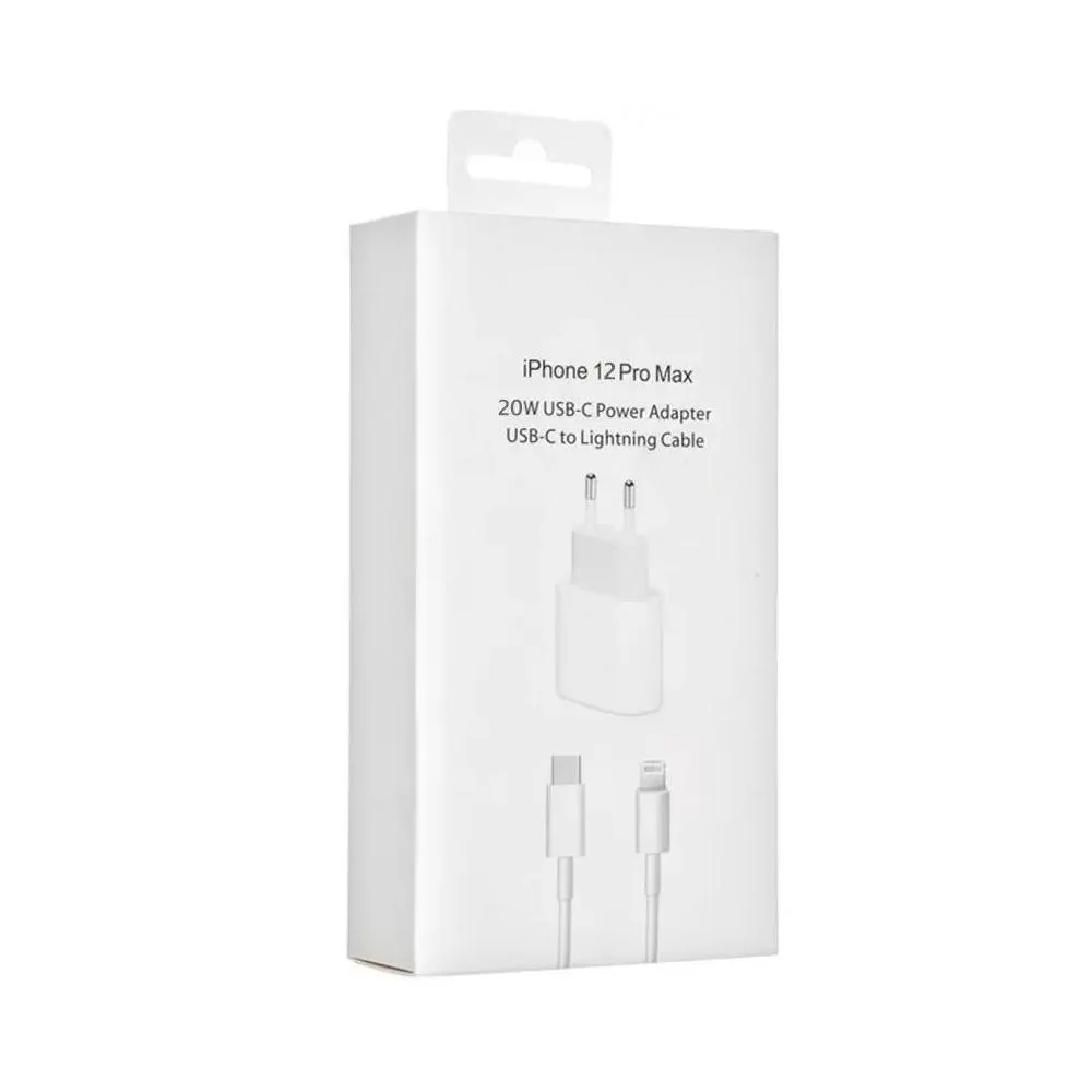 Сетевое зарядное устройство Apple 20W USB-C MHJ83ZM/A A2347 + кабель Type-C – Lightning- белый