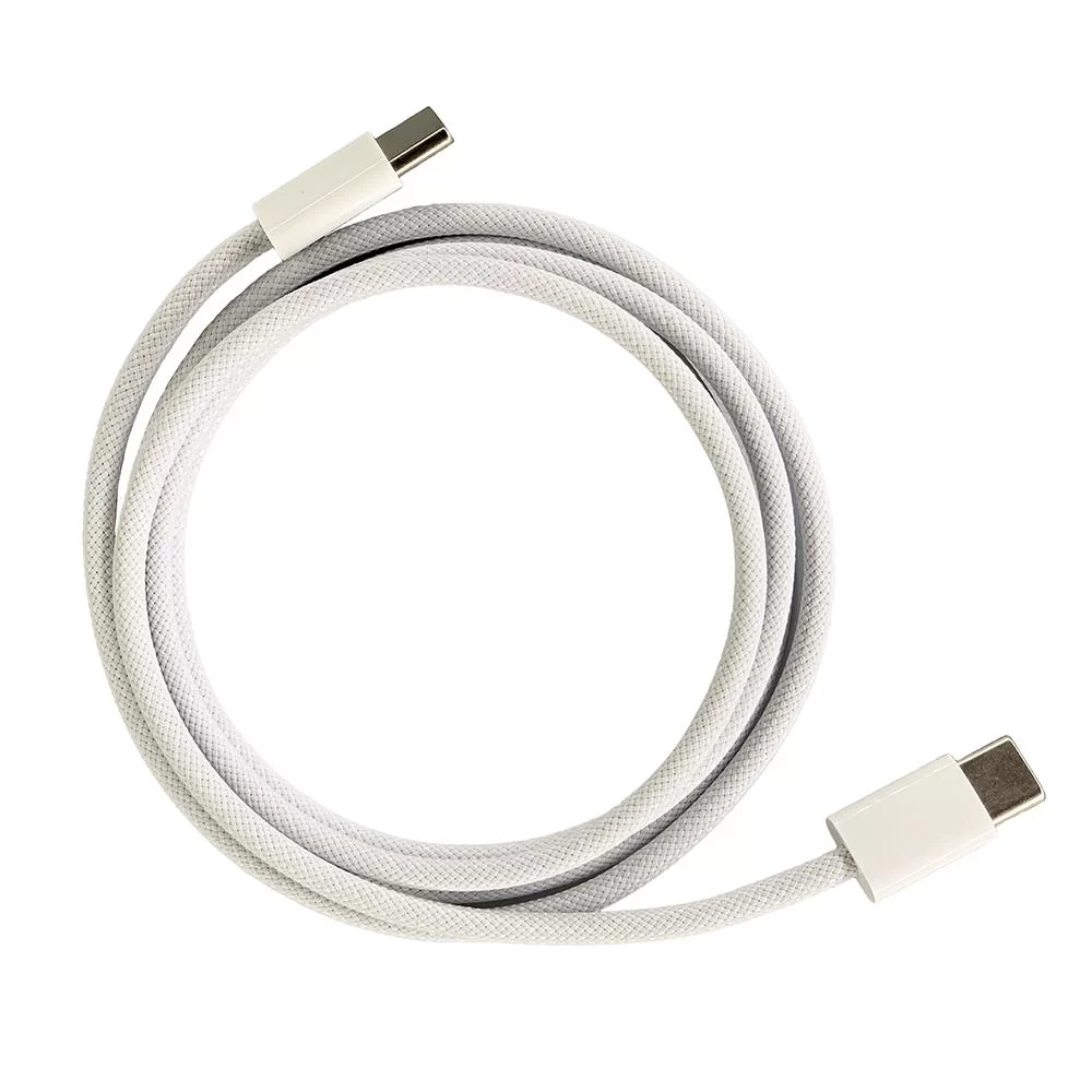 Кабель Apple textile 60W Type-C to Type-C (тех.пак)- белый